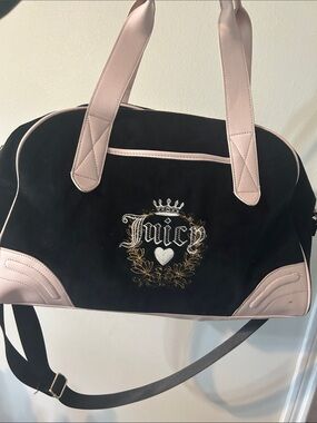 Juicy Couture Black Travel Bag with Blush Pink Trim